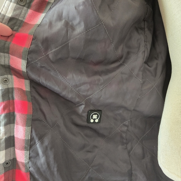 DC Pink, White And Grey Plaid Lightweight Hooded Jacket. Size Small - Picture 7 of 13
